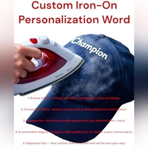 Custom Iron-On Personalized Shirt – Pick Your Cotton Clothing & Word